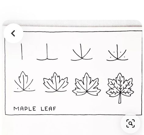 How To Draw An Autumn Leaf, Fall Leaves Simple Drawing, Autumn Leaf Doodle, Simple Foliage Drawing, Autumn Leaves Drawing Simple, How To Draw A Fall Leaf, How To Draw A Maple Leaf, Fall Drawings Aesthetic Easy, How To Draw Leaves