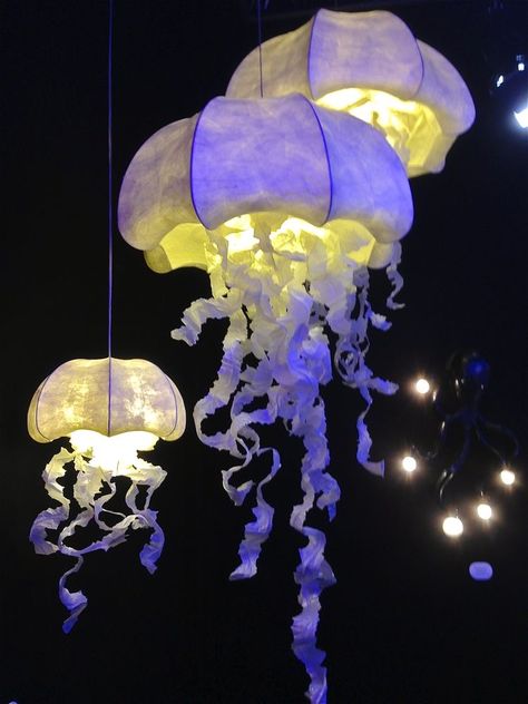 Jellyfish Lights, Beautiful Furniture Pieces, Jellyfish Light, Jellyfish Lamp, Jellyfish Art, Sea Inspired, Oyster Shells, Flower Lights, Pretty Lights