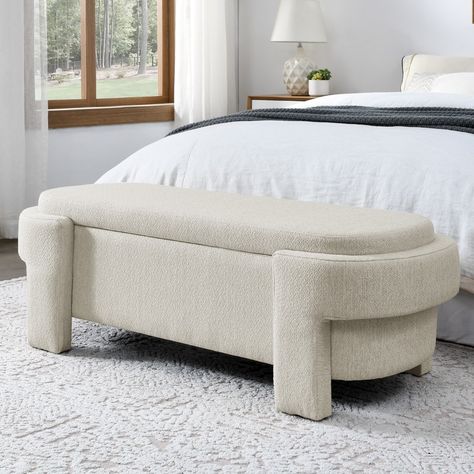 Foot Of Bed Storage Bench, End Of The Bed Storage Bench, Bedroom Storage Bench Ideas, Blanket Storage Bedroom, End Of Bed Bench With Storage, Bench In Front Of Bed, Bench With Storage Bedroom, Entryway Window, Bedroom Storage Bench