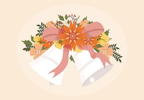 Wedding Bells Illustration Wedding Bells Illustration, Wedding Illustration, Simple Wedding, Wedding Bells, Wedding Signs, Fashion Illustration, Rooster, Vector Art, Vector Free