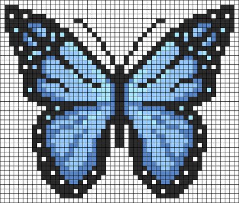 Pixel Butterfly, Butterfly Cross Stitch Pattern, Perler Art, Butterfly Cross Stitch, Pixel Crochet, Butterfly Drawing, Tapestry Crochet Patterns, Bee Decor, Melting Beads