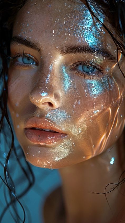 #beauty #makeup #makeuptutorial #bridalmakeup #fashion #girlsdpz #makeup #hairstyle #naturalmakeup Reference Portraits, Light Blue Eyeshadow, Ocean Makeup, Cosmic Makeup, Dortmund Wallpaper, Wet Makeup, Flyers Ideas, Eyeshadow Designs, Asian Makeup Tutorials