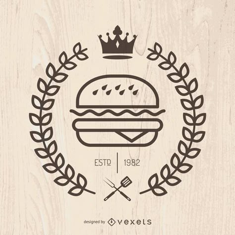 Hispter fast food emblem #AD , #Ad, #affiliate, #fast, #food, #emblem, #Hispter Logo With Crown, Burger Logo, Fast Food Logos, Trendy Food, Food Logo Design, Burger Restaurant, Restaurant Logo, Bakery Logo, Logo Restaurant