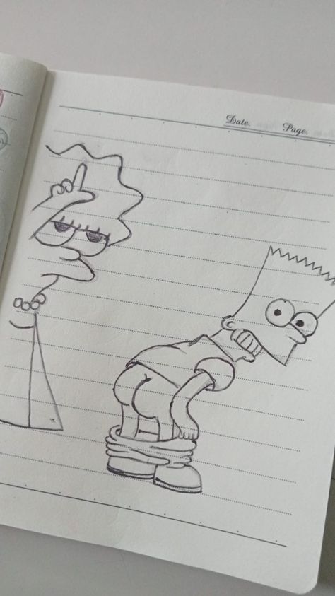 How To Draw Bart Simpson, Drawing Ideas Simpsons, Simpsons Drawing Sketch, Lisa Simpson Drawing, Bart Drawings, Simpson Drawings, Bart Simpson Drawing, Trace Art, Simpson Drawing