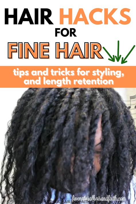 fine hair hacks Natural Hairstyles For Fine Hair, Fine Natural Curly Hair, Braids For Fine Hair Black Women, Protective Hairstyles For Fine Hair, Fine Natural Hairstyles, Fine Natural Hair Styles Black, Fine 4c Natural Hair, Fine Hair Hacks, Style Fine Hair