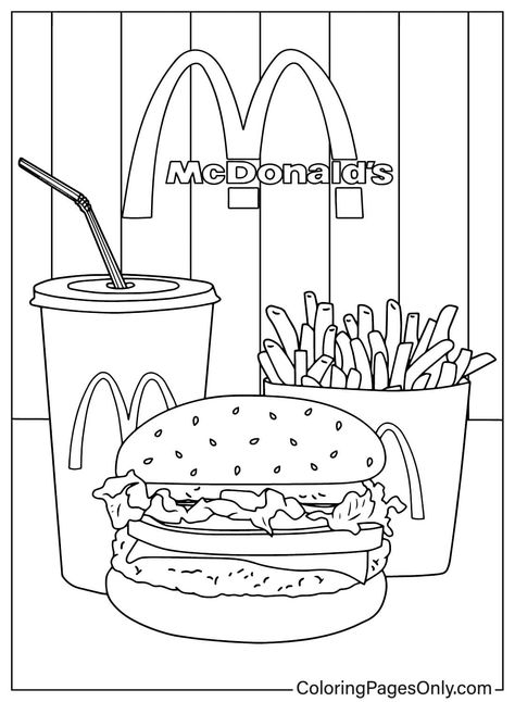 Your kids will love these 20 delightful McDonald's coloring pages! They're perfect for a rainy day or a long car ride. Download them now and let the fun begin!

#coloringpages #kids #mcdonalds #fun #entertainment Desenhos Para Pintar Aesthetic, Cute Coloring Pages For Adults, Aesthetic Colouring Pages, Coloring Pages Food, Food Coloring Page, Coloring Pages Adult, Adult Coloring Books Printables, Food Coloring Pages, Hello Kitty Coloring