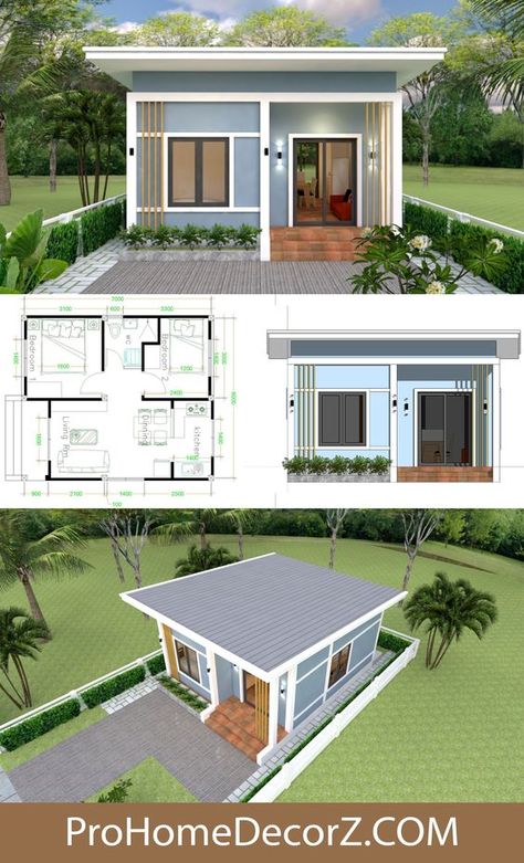 Small House Blueprints, Small Modern House Plans, Little House Plans, Affordable House Plans, Small House Layout, House Design Plans, Small Modern Home, Best Tiny House, Building House Plans Designs