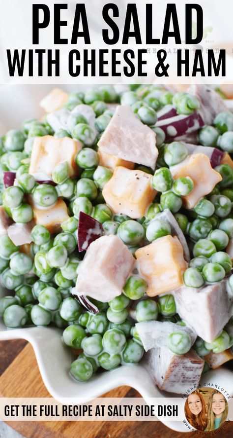 Cold Pea Salad, Dinner Sides Recipes, Peas Recipes, Ham Salad Recipes, Pea Salad Recipes, Cherry Delight, Recipes Salads, Leftover Ham Recipes, Ham Salad