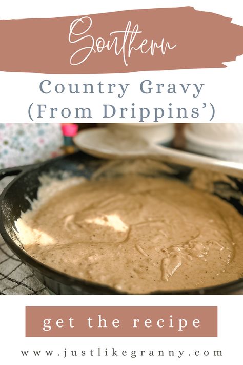 Traditional Southern Country Gravy Recipe (From Drippins') | Just Like Granny | The Best Easiest & Delicious Recipes Deep Southern Recipes, Authentic Southern Recipes, Giblet Gravy Recipe Southern, Gravy From Drippings, Giblet Gravy Recipe, Country Gravy Recipe, Breakfast Gravy, Appalachian Recipes, Lemon Health