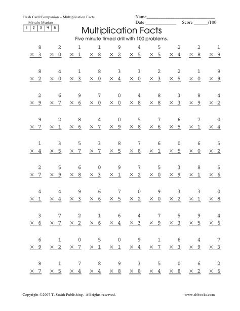 Flash Card Companion – Multiplication Facts                  Name_____________________________   Minute Marker            ... Ar Goals, Multiplication Test, Multiplication Timed Test, Multiplication Drills, Free Multiplication Worksheets, Multiplication Fluency, Multiplication Facts Worksheets, Math Division Worksheets, Printable Multiplication Worksheets