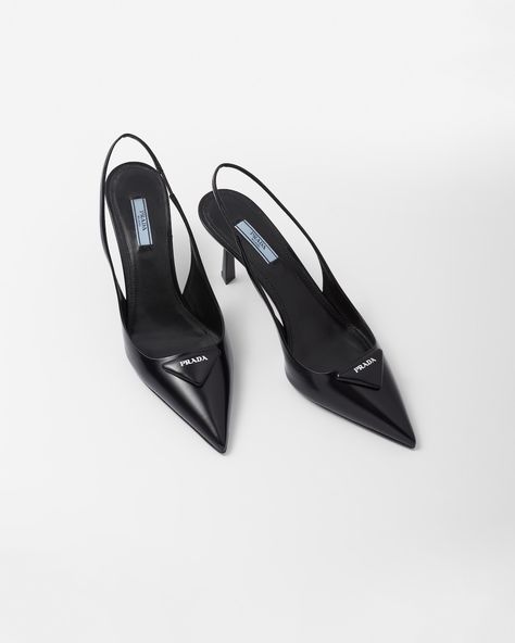 Prada Slingback Pumps, Prada Slingback, Women High Heels, Classy Shoes, Leather Flat Shoes, Slingback Heel, Fashion Heels, Sandals Brands, Slingback Pump