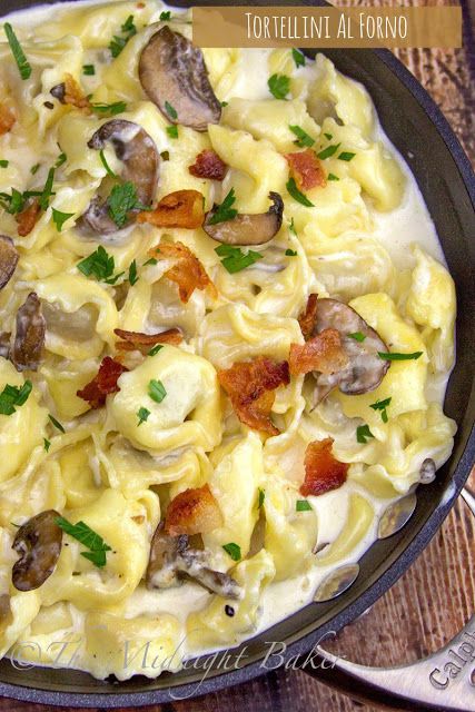 Tortellini Al Forno | bakeatmidnite.com | #pasta #tortellini #asiago Tortellini Recipes, Asiago, Cat Recipes, Olive Garden, The Midnight, Pizza Pasta, Italian Dishes, Tortellini, Restaurant Recipes