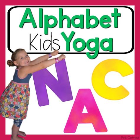 Alphabet Yoga - A pose for each letter of the alphabet. Moving and learning! Preschool Gross Motor, Alphabet Yoga, Abc Yoga, Pediatric Physical Therapy, Yoga Cards, School Slp, Movement Activities, Kids Yoga, Preschool Age