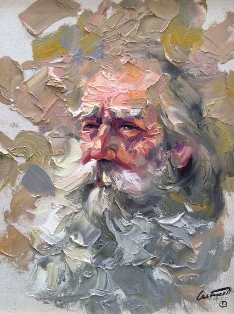 old man portrait study painting Modern Art Works, Impasto Paintings, Study Painting, Old Man Portrait, Thick Paint, Portrait Study, Abstract Portrait Painting, Portraiture Painting, Man Portrait