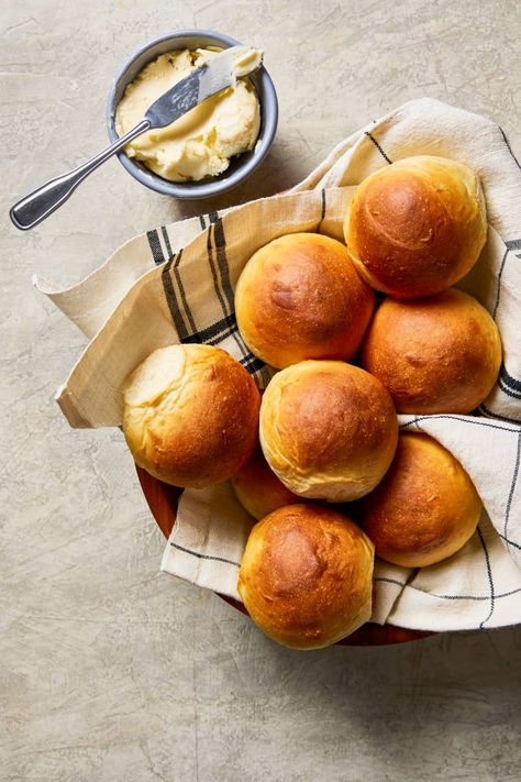 Make-Ahead Dinner Rolls, on Demand | Cook's Illustrated Dinner Roll Photography, Dinner Rolls Photography, Rolls Photography, Best Homemade Rolls For Thanksgiving, Parker House Rolls Half Baked Harvest, Bread Rolls Photography, Bread Making Photography, Bread Photography, Food Photography Composition