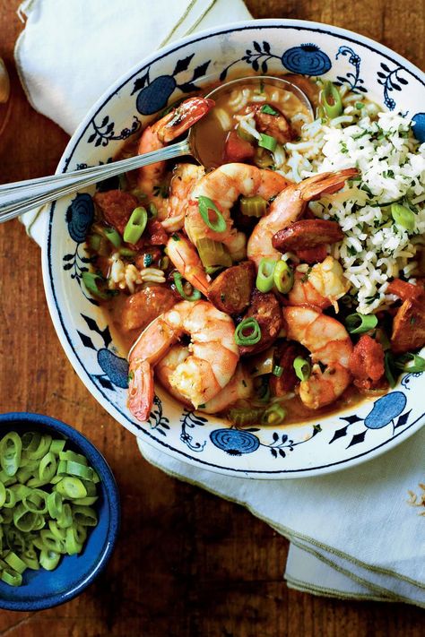 Shrimp-and-Sausage Gumbo | You don’t have to visit the Big Easy to enjoy its legendary Cajun and Creole flavors. Plan your Mardi Gras party with these classic recipes for appetizers, drinks, main dishes, and desserts. You don’t have to visit the Big Easy to enjoy its legendary Cajun and Creole flavors. With these Mardi Gras recipes for appetizers, drinks, main dishes, and desserts every day can be a party! Try classic Mardi Gras recipes like shrimp étouffée, jambalaya, or red beans and rice or Fall Slow Cooker, Shrimp And Sausage Gumbo, Haitian Recipes, Fall Slow Cooker Recipes, Shrimp And Sausage, King Cakes, Shrimp Sausage, Sausage Gumbo, Mardi Gras Food