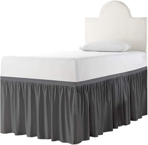 Amazon.com: Extended Dorm Sized Bed Skirt Panel - Ruffled Dorm Sized Bed Skirt - Dust Ruffled Bed Skirts 42 inch Tailored Drop - Dark Grey Dorm Room Bedskirts - Collage Dorm Bed Skirt : Home & Kitchen Dorm Bed Skirt, College Dorm Bed, Dorm Room Bed, Bedskirts, Dorm Bed, Long Bed, Bed Skirts, Bed Skirt, Room Bed