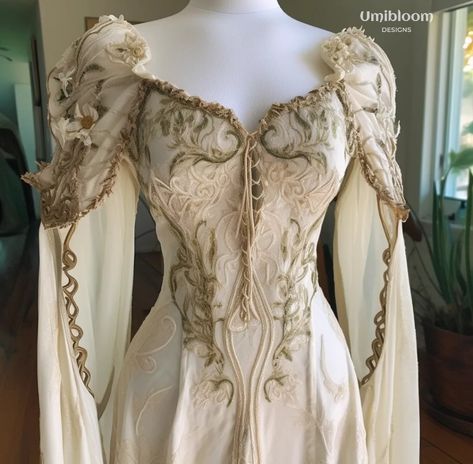 Elven fairy dress made for inspiration with ai #elvendress #fairydress #forestcore #forestwedding #celtic #weddingdress Elven Fairy, Elven Dress, Fantasy Dresses, Fantasy Gowns, Fairytale Dress, Fantasy Dress, Fairy Dress, 인물 사진, Wedding Dress Inspiration