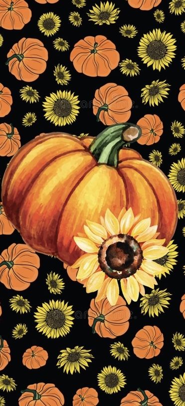 Pumpkin And Sunflower Wallpaper, Fall Sunflowers Wallpaper, Fall Sunflower Wallpaper, Fall Screensavers For Iphone, Halloween Sunflower, Screensaver Iphone, 2023 Wallpapers, Ipad Backgrounds, Autumn Wallpapers