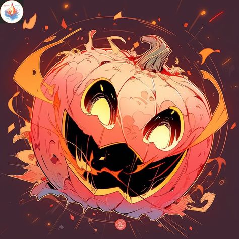 Spooky Pumpkin 1024x1024 Recommended sizing < 8in (20cm) square. 4K is available for larger needs. | #Pumpkin_Head_Oc_Art #Pumpkin_Head_Oc #Halloween_Pumpkins_Aesthetic #Pumpkin_On_Head Complex Pumpkin Carving, Spooky Season Art, Halloween Artwork Drawing, Pumpkin Fanart, Drawing Art Styles, Pumpkin Halloween Drawing, Pumpkin Head Art, Halloween Art Painting, Spooky Painting Ideas