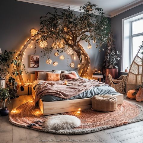 Plant Rooms Bohemian, Cute Earthy Bedrooms, Vintage Cozy Room Ideas Aesthetic, Avant Garde Bedroom, Virgo Bedroom Aesthetic, Floral Theme Bedroom, Vintage Bedroom Ideas For Small Rooms, Bedroom Inspirations Boho Cozy, Big Bedroom Ideas Aesthetic