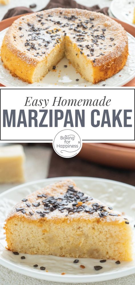 This easy two-ingredient marzipan cake becomes wonderfully moist, airy and delicious. You can also make the cake low carb and sugar-free. Marzipan Cookies Recipe, Two Ingredient Cakes, 2 Ingredient Cakes, Marzipan Recipe, Glutenfri Baking, Marzipan Cake, Recipes With Few Ingredients, Cake Tasting, Baking Mix