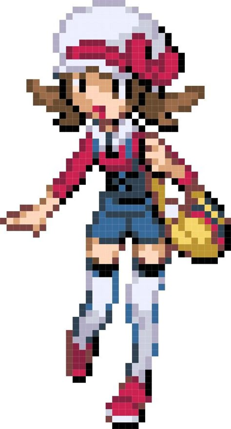 Pokemon Trainer Sprites, Pixel Art Color By Number, Cute Pixel Art, Pixel Pokemon, Photo Pixel, Old Pokemon, Pokemon Pixel, Pokemon Bead, Pokemon Sprites