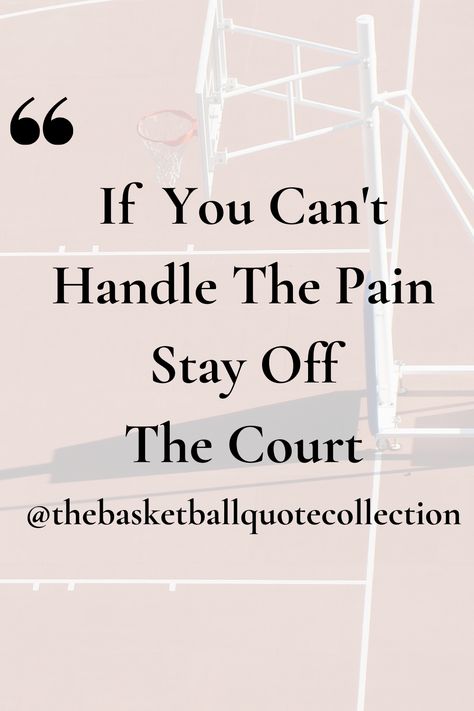 Get inspired and motivated with this short and powerful basketball quote. Perfect for all basketball players, fans, and enthusiasts. The quote reminds us that playing basketball requires a certain level of toughness and resilience. So if you're up for the challenge, this quote is for you! Check out our collection of motivational basketball notebooks, perfect for taking down your game notes and keeping your spirit up. Basketball Confidence, Playing Basketball Aesthetic, Basketball Notes, Basketball Quotes Short, Love And Basketball Quotes, Basketball Comic, Inspirational Basketball Quotes, Basketball Quotes Girls, Motivational Basketball Quotes