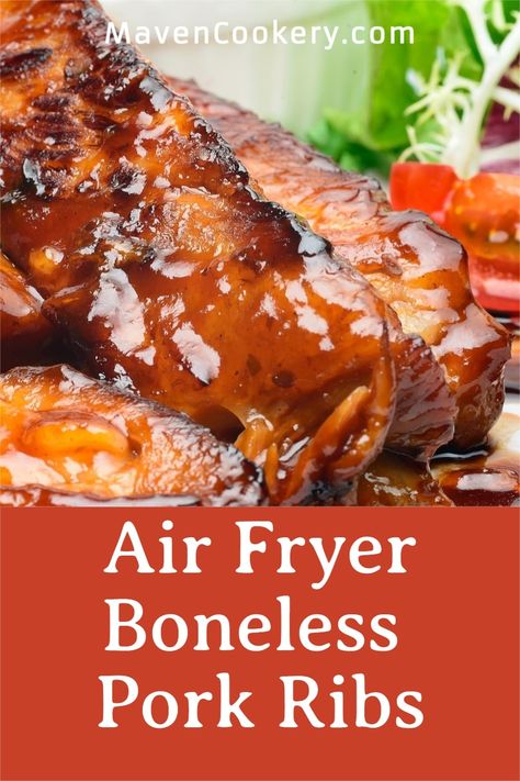 Airfryer Ribs, Ribs In The Air Fryer, Air Fryer Ribs, Airfryer Meals, Mediterranean Keto, Boneless Pork Ribs, Air Fryer Pork, Country Style Pork Ribs, Boneless Ribs