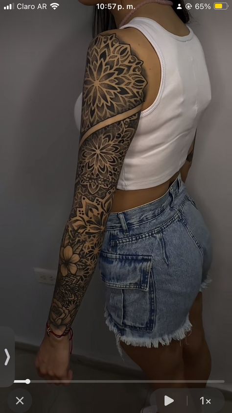 Flower Sleeve Tattoo, Paisley Tattoo, Flower Sleeve, Flower Tattoo Sleeve, I Tattoo, Sleeve Tattoos, Tatting, Piercings, Paisley