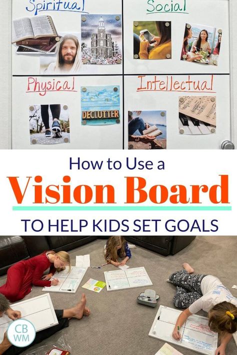 Activity Days For Girls Lds New Year, Goal Setting Activity For Kids, Yw Goal Setting Activity, New Years Vision Board Kids, Lds Children And Youth Program, Goal Setting Activities For Teens, Children And Youth Program Lds Goals, Homeschool Vision Board, Vision Board With Kids