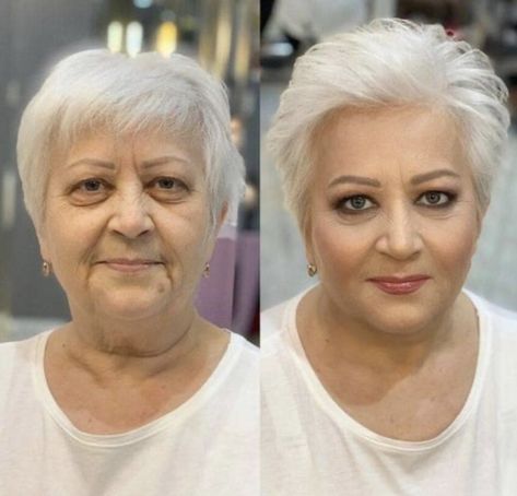 Russian Makeup, Glam Bride Makeup, Makeup Before And After, Blush On Cheeks, High Cheekbones, Power Of Makeup, Middle Aged Women, Makeup Transformation, A Miracle