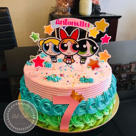 Powerpuff Birthday, Powerpuff Cake, Power Puff Girls Cake, Zootopia Cake, Pink Birthday Party Decorations, 7th Birthday Cakes, Pink Birthday Party, Power Puff, Girl Themes