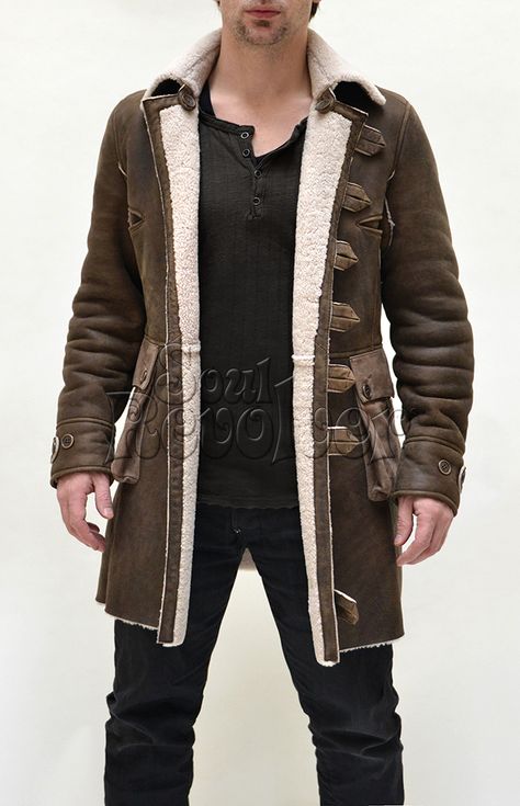 Born Into Darkness    This is an exciting launch for us. What a movie character, what a design, what a coat! The Bane isn’t just a piece of outerwear, it’s a whole fashion statement that flies in the face of the cookie cutter styles most o... Distressed Brown Leather Outerwear For Bikers, Western Leather Outerwear With Button Closure, Brown Motorcycle Outerwear With Zipper Closure, Vintage Brown Leather Biker Outerwear, Rugged Distressed Brown Leather Outerwear, Great Coat, Movie Character, Military Coat, Men's Clothes