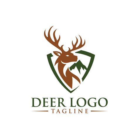 Deer Vector Illustration, Deer Icon, Stag Logo, Roof Logo, Logo Reference, Deer Head Silhouette, Deer Logo, Deer Vector, Job Inspiration