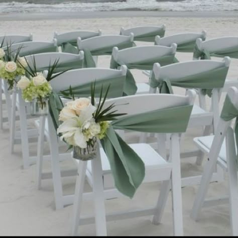 Beach Aisle, Aisle Decorations, Folding Chair Covers, White Chairs, Wedding Chair Decorations, Chair Covers Wedding, Chair Sashes, Swivel Chairs, Wedding Scene