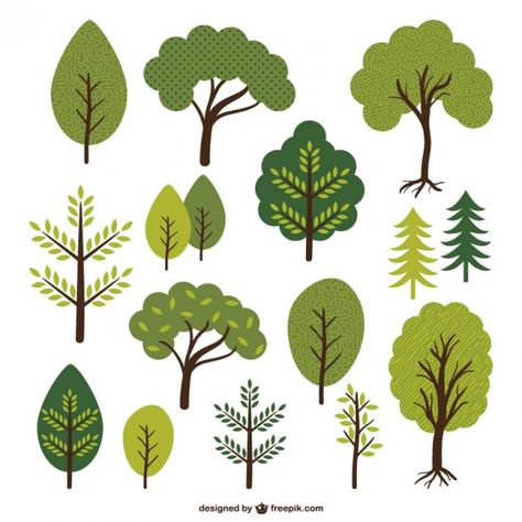 Trees and leafs collection Premium Vecto... | Premium Vector #Freepik #vector #tree #nature #branch #botanical Graphic Burger, Tree Clipart, Vector Trees, Woodland Scene, Tree Illustration, Tree Art, Digital Clip Art, Graphic Illustration, Creative Market