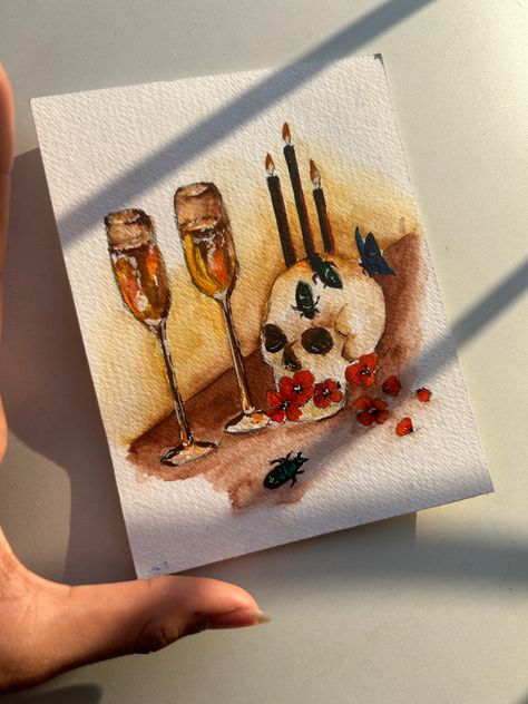 #halloween#spooky#spookypqinting#watercolour#watersrt#watercolourpainting#halloweenpainting Spooky Watercolor Halloween Art, Halloween Water Coloring Ideas, Watercolour Halloween Art, Halloween Watercolor Illustration, Spooky Watercolor, Igcse Art, Halloween Watercolor, Fall Watercolor, Halloween Painting