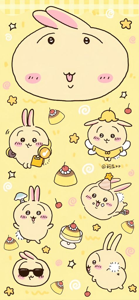 Usagi Wallpaper, Chiikawa Wallpapers, Prints For My Room, Cute Phone Wallpaper, Joke Bear, Lock Wallpaper, Lock Screen Home Screen, Cute Emoji Wallpaper, Locked Wallpaper