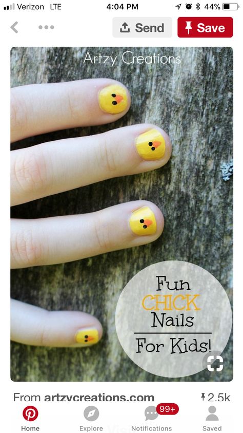 Easter Nails For Kids Easy, Kid Easter Nails, Easter Nails For Kids, Nail Designs Kids, Kids Easter Nails, Chick Nail Art, Nail Art Kids, Kids Nail Art, Nail Art For Girls