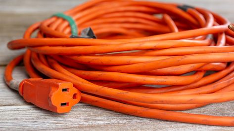 Storing Extension Cords, Electric Cord Storage Ideas, Extension Cord Storage, Long Extensions, Extension Lead, Cord Storage, Electrical Cord, Paint Buckets, Fire Hazard