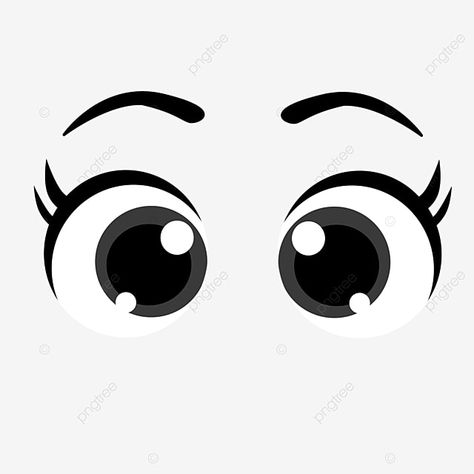 Looking Eyes Clipart, Cartoon Eyes With Eyelashes, Eyes Clipart Black And White, Cartoon Eyes Cute, Eyes Black Background, Cartoon Eyebrows, Big Eyes Cartoon, Eye Clipart, Animated Eyes