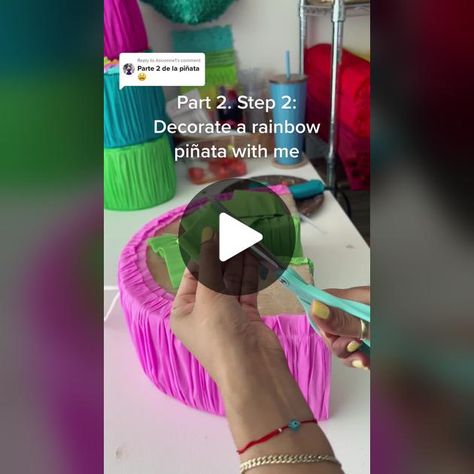 Replying to @itsivonne1 DIY rainbow piñata #rainbowpinata #thepinatam... | DIY Decor | TikTok Rainbow Pinata, Diy Pinata, Diy Rainbow, Make Your Day, Twitter Image, Diy Decor, Make Your, Rainbow, Make It Yourself