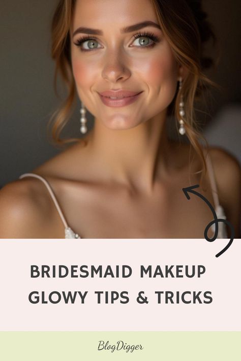 Bridesmaid Makeup Glowy Tips & Tricks Bridesmaid Makeup Glowy, Glowy Bridesmaid Makeup, Natural Bride Makeup, Bridesmaid Makeup Tutorial, Bridesmaid Makeup Natural, Natural Bridesmaid Makeup, Bridesmaid Look, Makeup Glowy, Champagne Color Dress