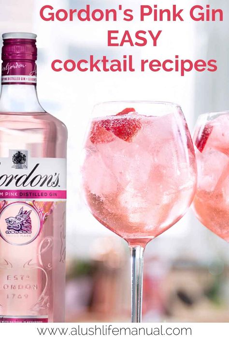 An easy cocktail recipe that makes the Gin & Tonic pink! Try Gordon's Pink Gin for summer. The perfect summer cocktail. #Gin #Cocktail Recipe Gin Rosa, Pink Gin Cocktails, Gin And Lemonade, Gin Tonic Recipe, Tonic Cocktails, Gordon's Gin, Cocktail Gin, Whisky Sour, Citrus Cocktails