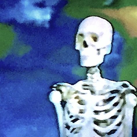 Skeleton, Bones, Twitter, Blue