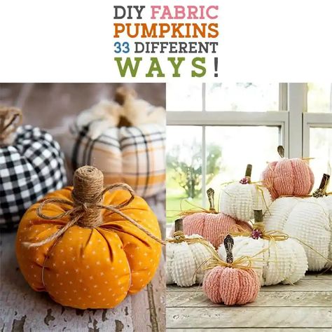 DIY Fabric Pumpkins 33 Different Ways! - The Cottage Market Easy Fabric Pumpkins Diy Free Pattern, Diy Pumpkins Fabric, No Sew Pumpkins Diy, Making Pumpkins Out Of Fabric, How To Make Cloth Pumpkins, Cloth Pumpkins Diy, Fabric Snowman Diy, Fabric Pumpkins Diy No Sew, How To Make Fabric Pumpkins