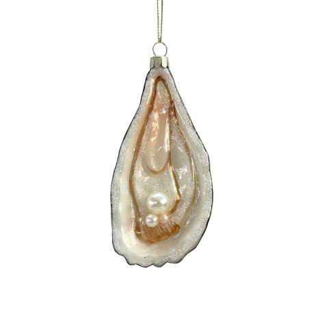 Oyster with Pearls Glass Ornament by Ashland® | Michaels Christmas Details, Oyster Ornament, Oyster Pearl, Sparkles Glitter, Holiday Tree, Glass Ornaments, Charleston, Vintage House, Christmas Crafts