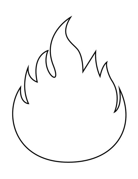 Fire Flame Coloring Pages Printable Flame Coloring Page, Fire Stencil, Fire Coloring Pages, Draw Flames, Flame Drawing, Fire Truck Craft, Fire Safety Theme, Fire Safety Preschool, Safety Crafts