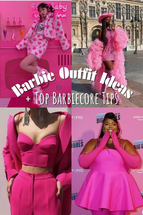 Over The Top Pink Outfit, Cute Barbie Outfits For Women, Barbie Pink Shoes Outfit, Barbie Themed Outfits Plus Size, Barbie Outfits Summer, Women’s Barbie Outfit, Barbie Clothes Inspiration, Barbie Going Out Outfit, Outfits To Watch Barbie